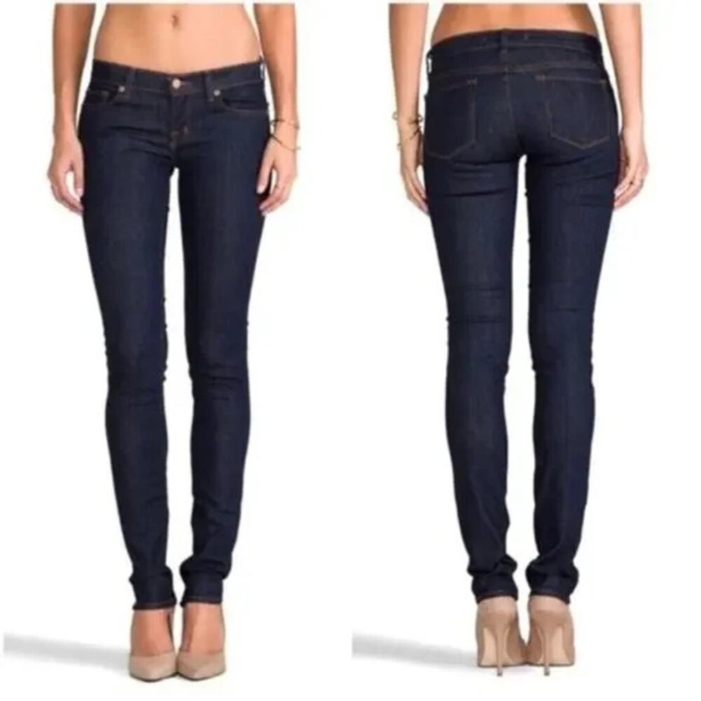 J BRAND Blue Low Rise Classic Denim Skinny Jeans 27 Dark Wash Casual